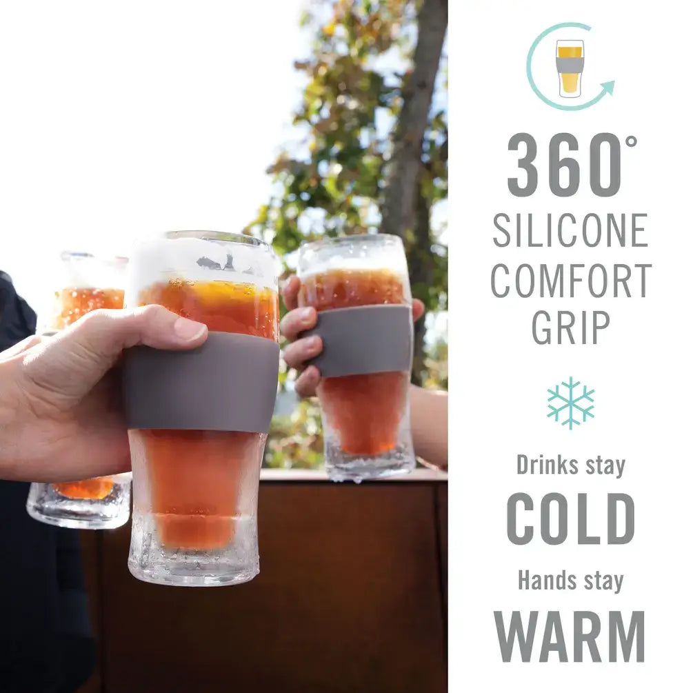 Beer FREEZE™ Cooling Cup Insulated w/ Cooling Gel - Gray
