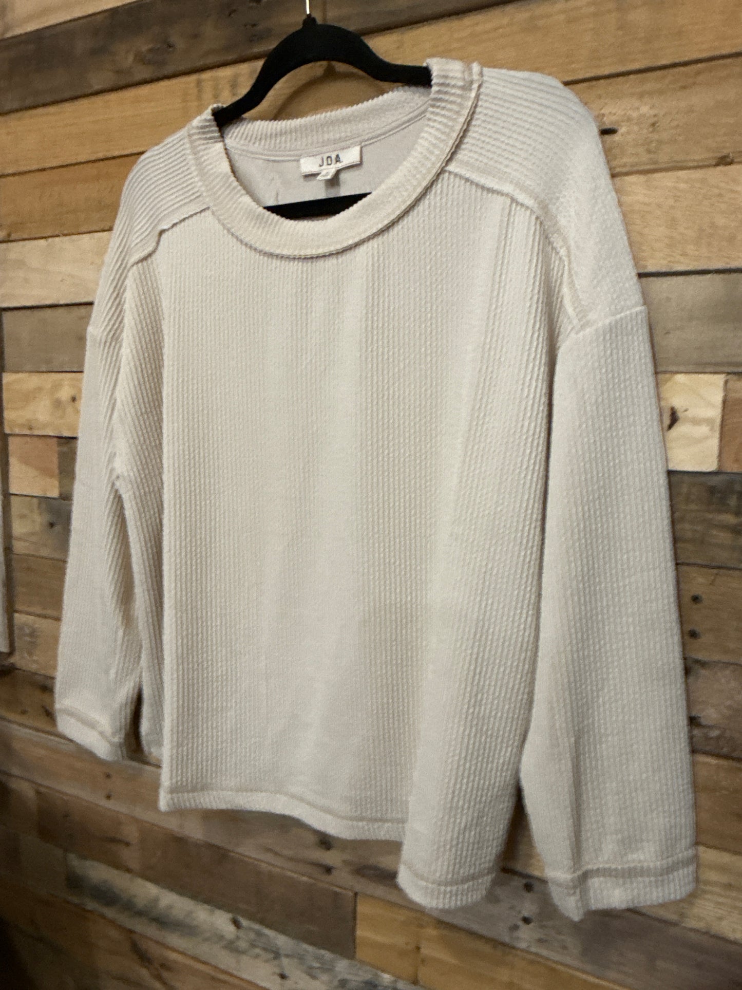 Crew Neck Long Sleeve | Cream | Hazel & Grace Boutique