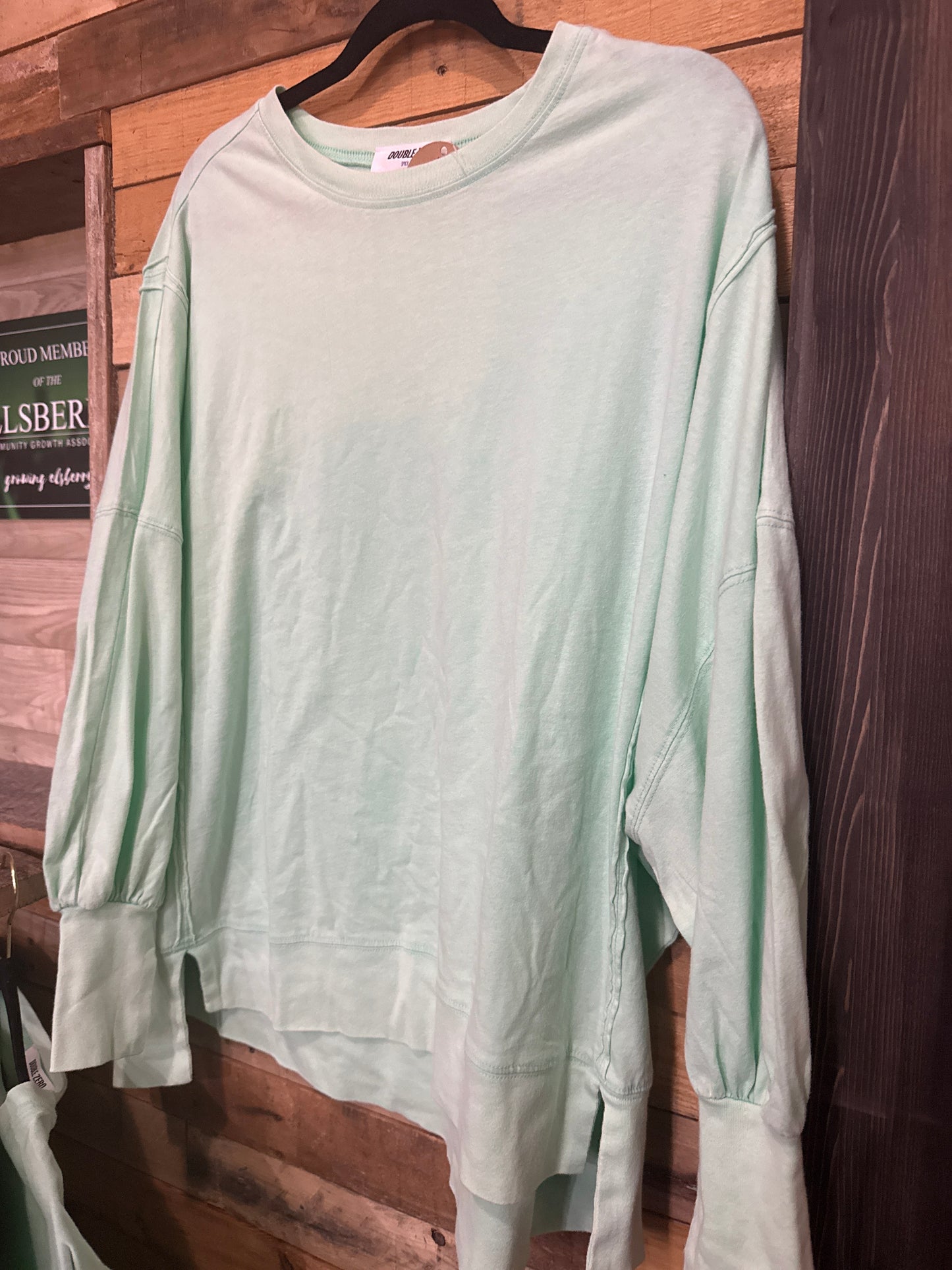 Oversized Long Sleeve Shirt | Green | Hazel & Grace Boutique