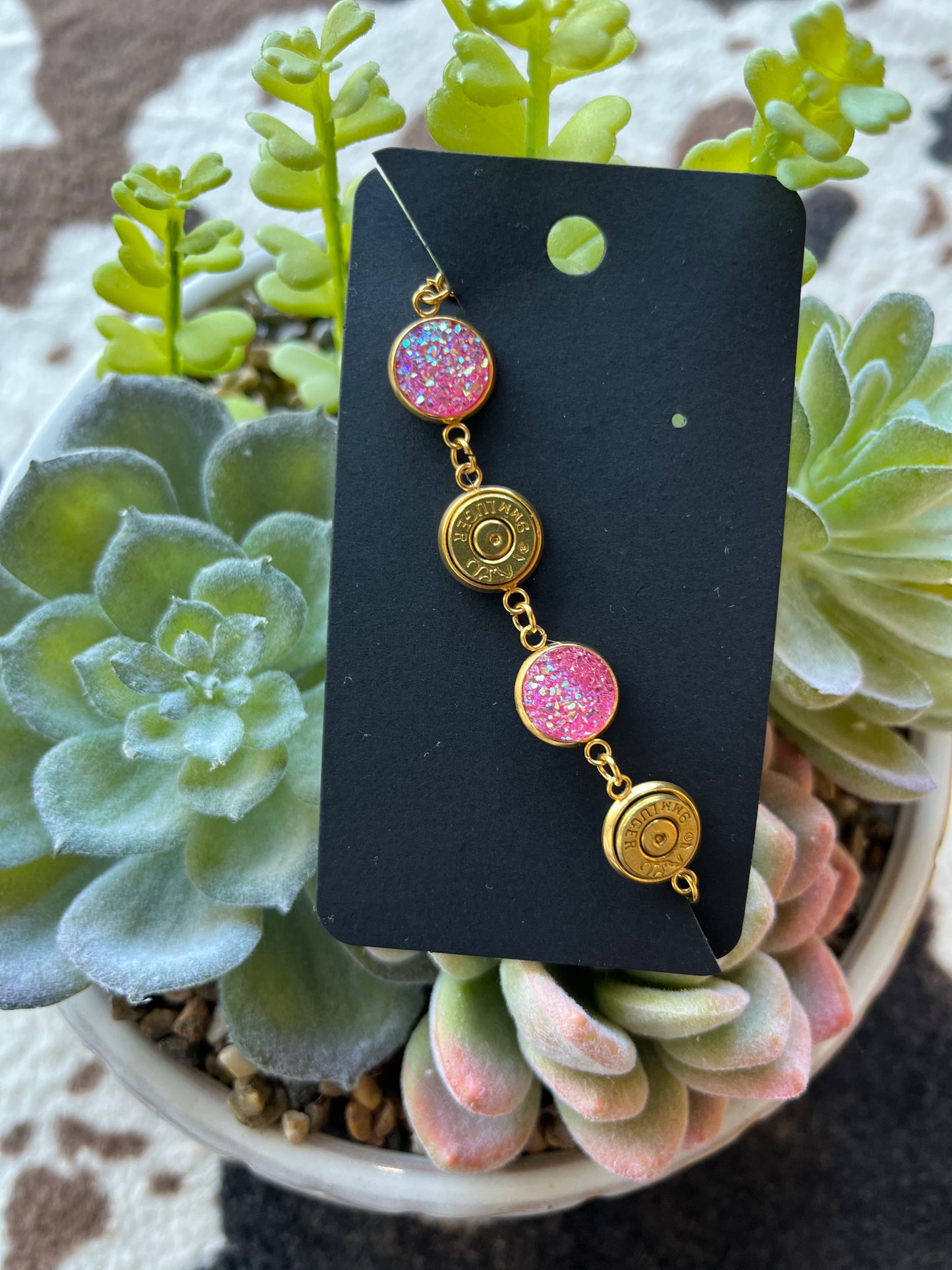 9mm Lugar Pink & Gold Bracelet