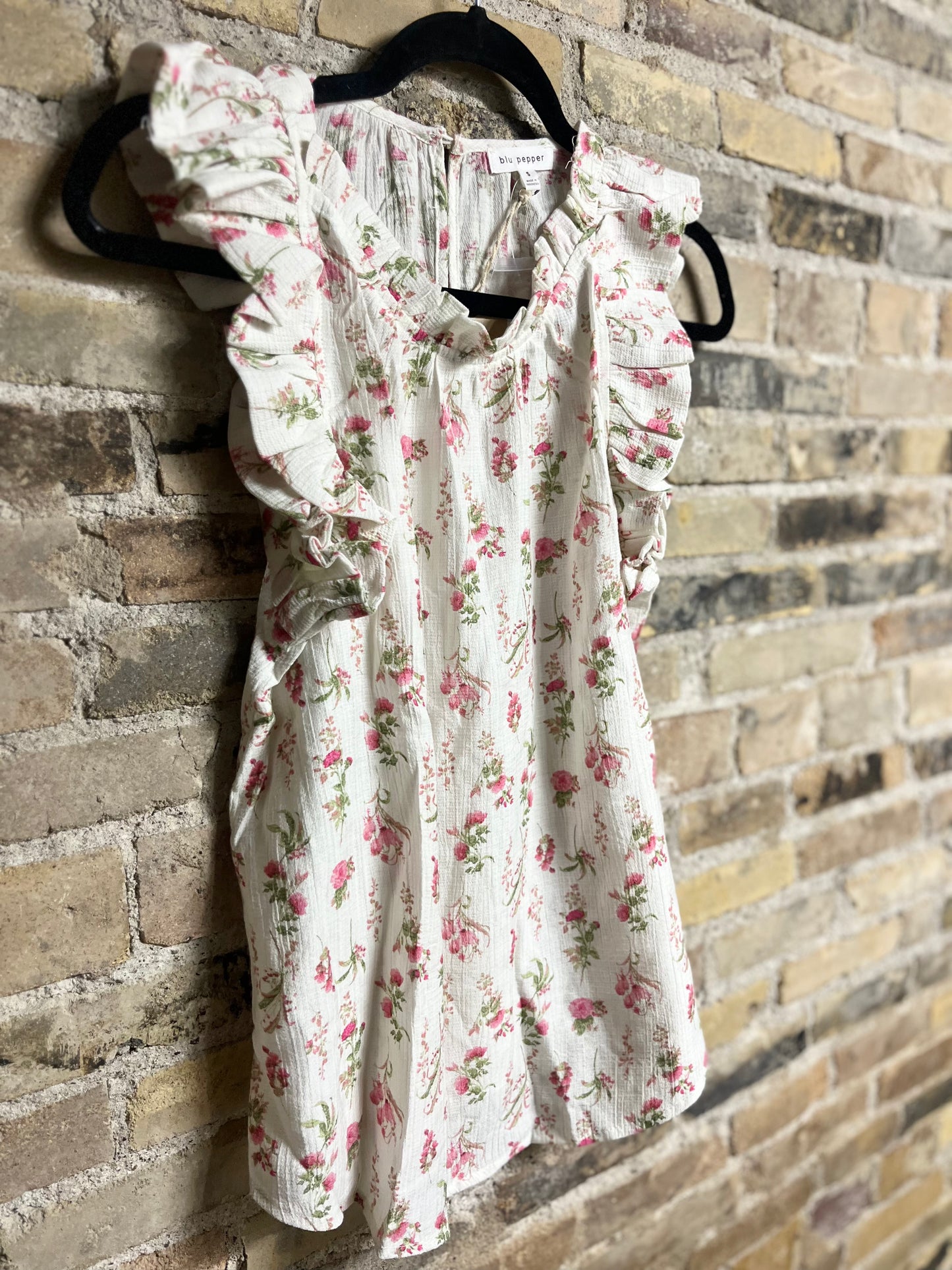 Floral Ruffle Detail Sleeveless Top