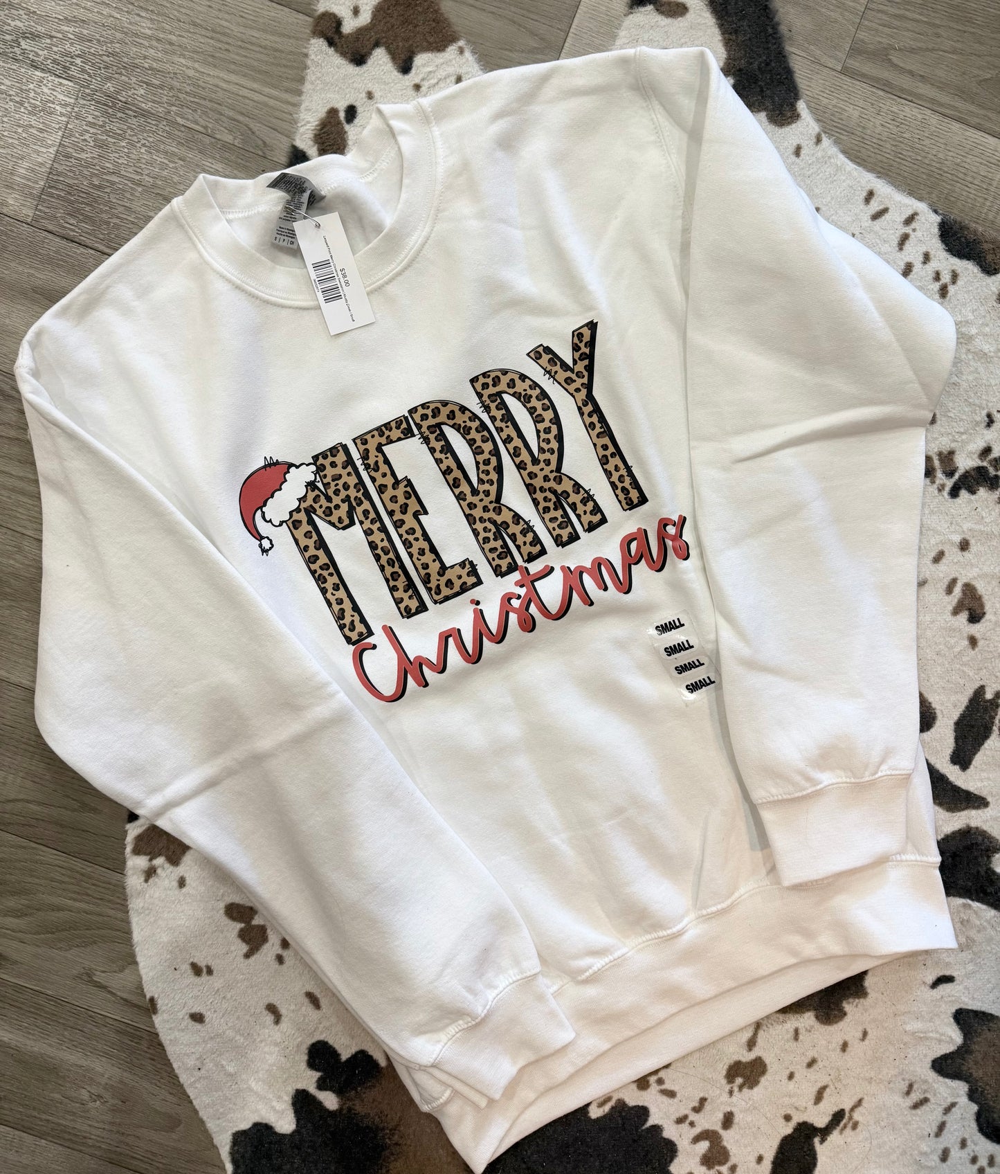 Leopard Print Merry Christmas Sweatshirt | Muddy Creek