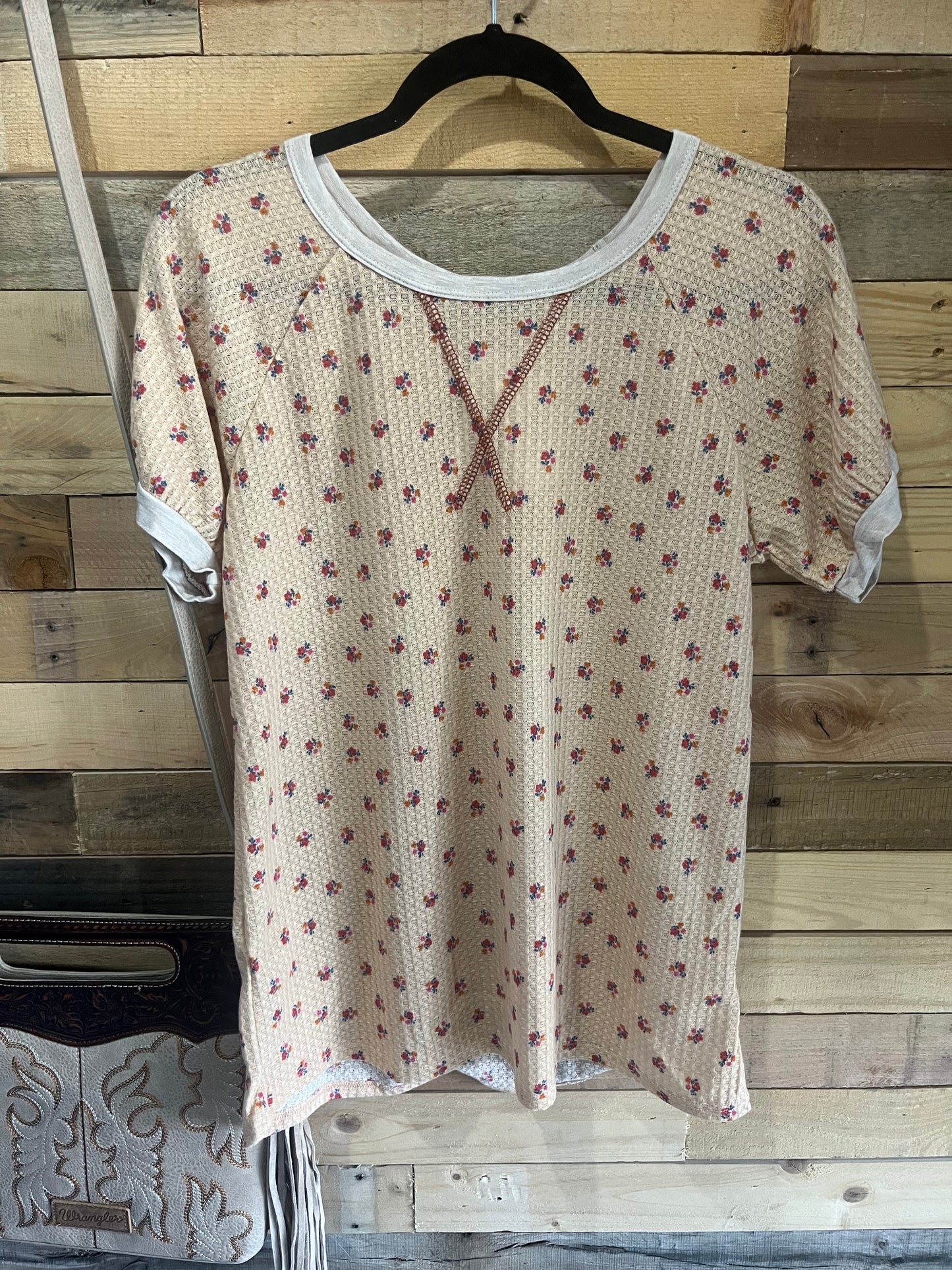 Blossom Short Sleeve Waffle Knit Top