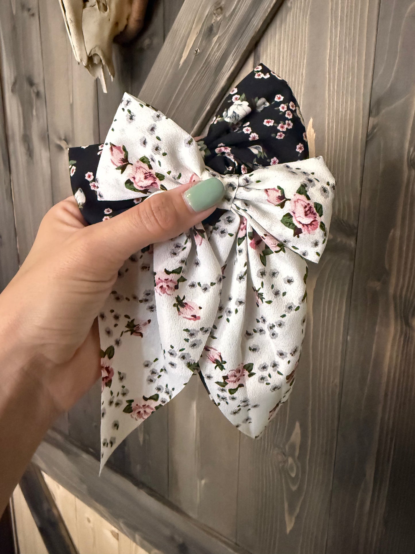 Floral Bow Hair Clip