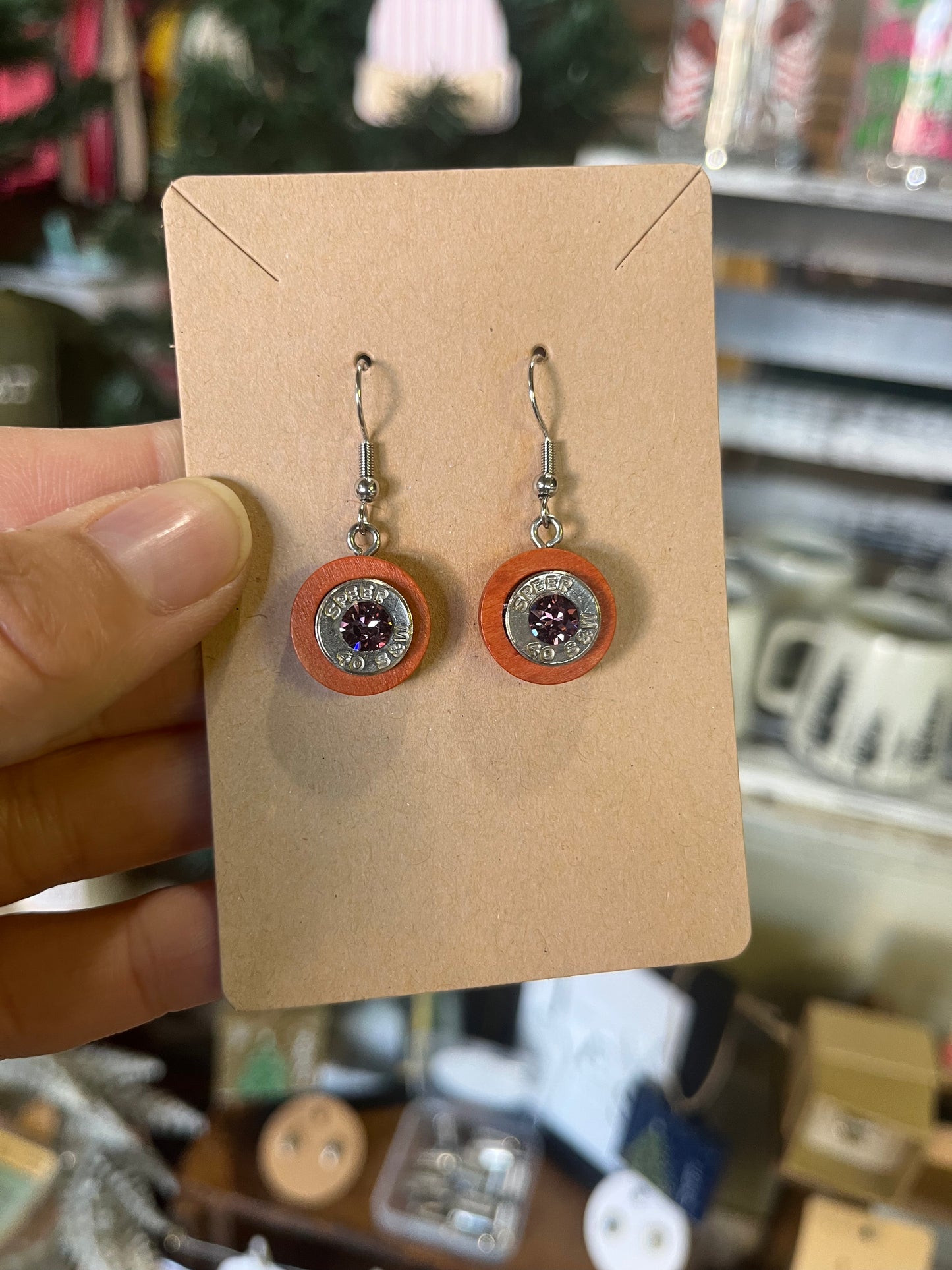 Crimson Spark Rounds Earrings