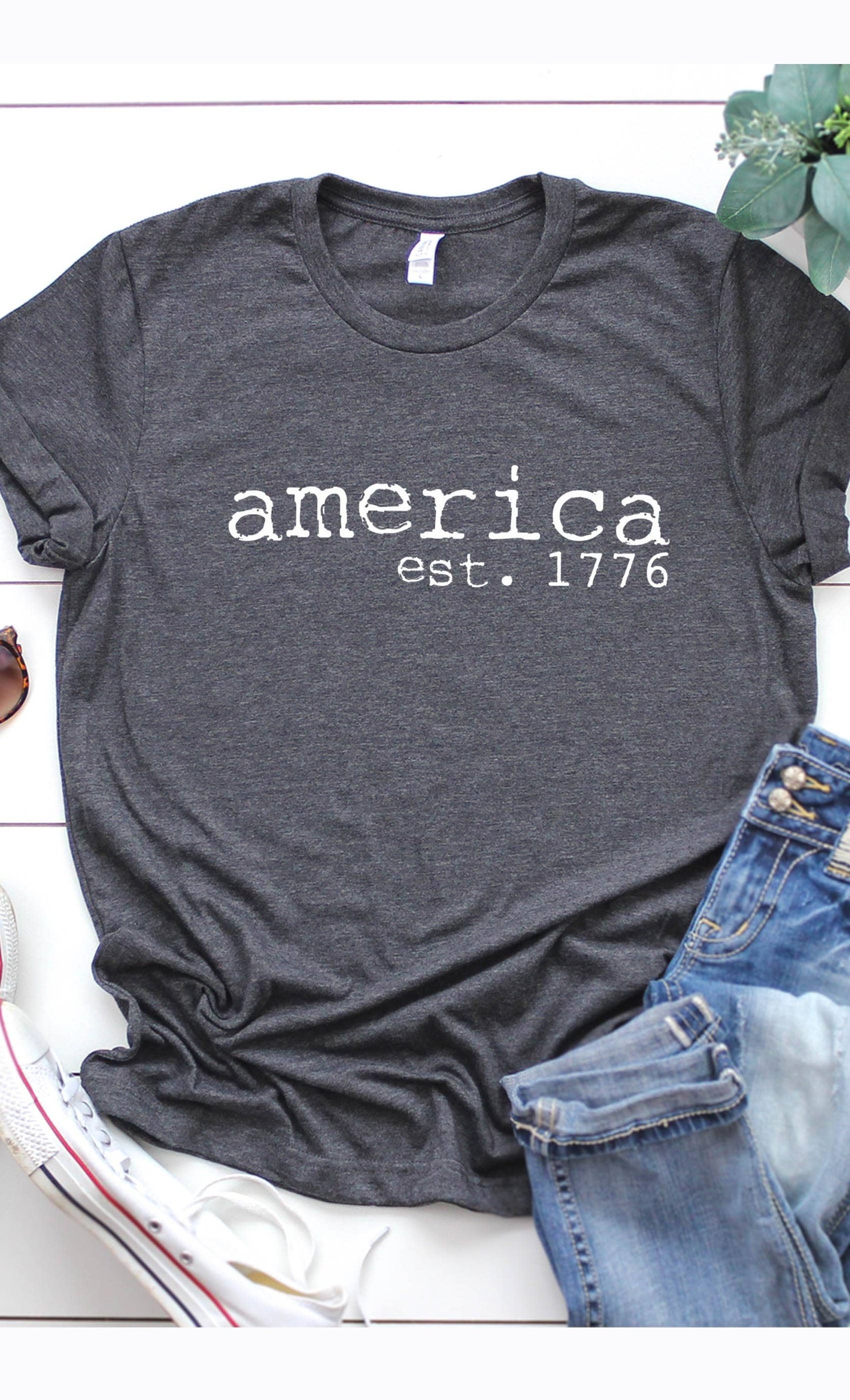 America est 1766 Patriotic 4th of July Graphic Tee