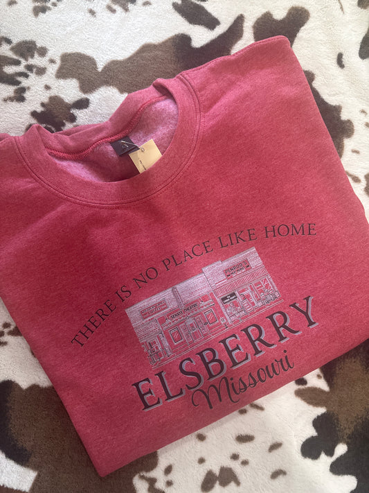 There's Is No Place Like Home Elsberry Missouri Sweatshirt | Red