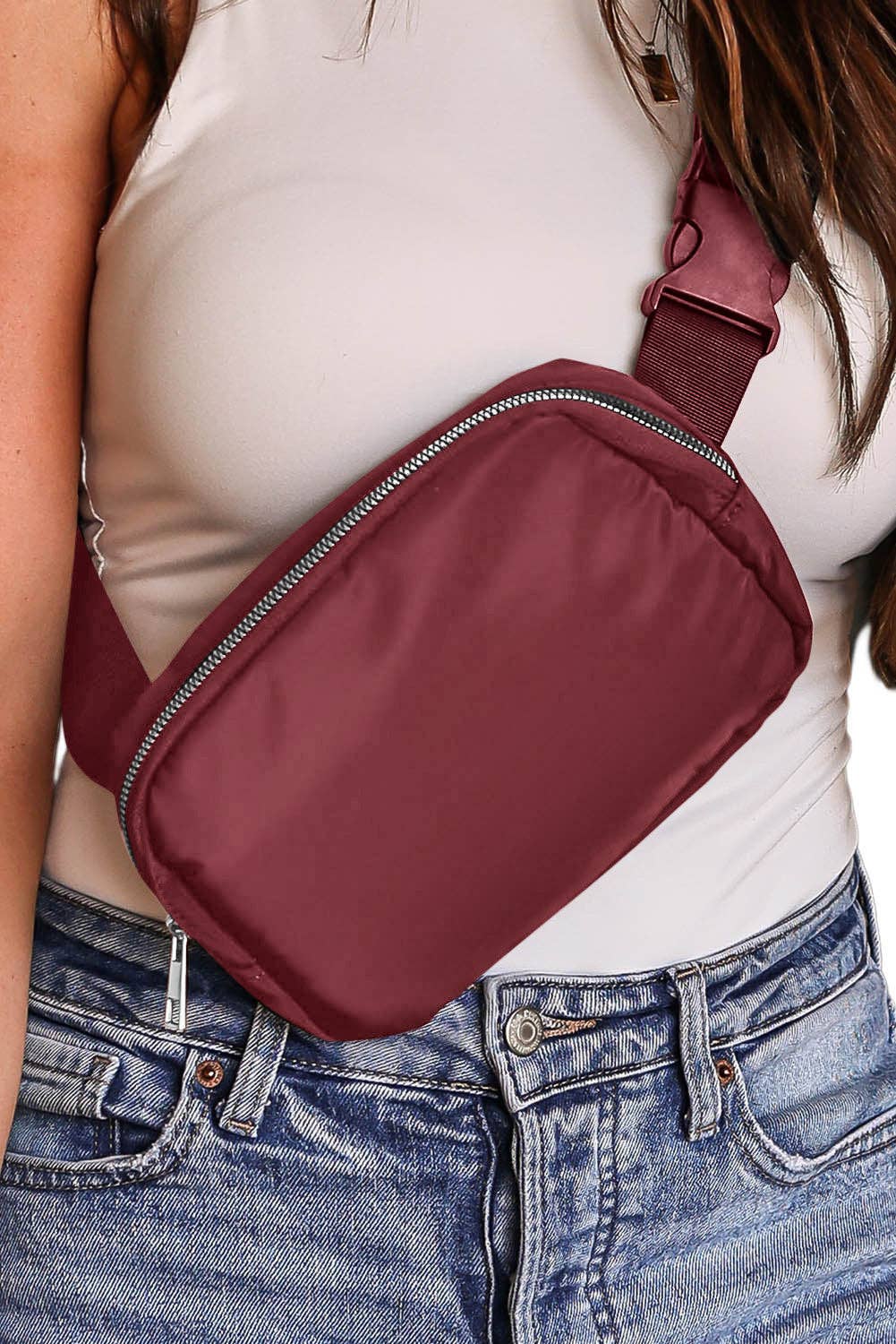 Waterproof Zipped Crossbody Chest Bag 20*5*14cm