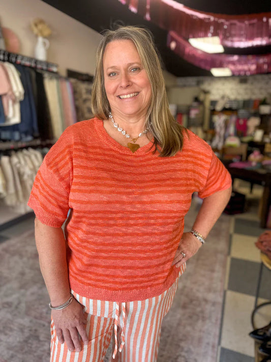 Sunset Spritz Knitted Top | Muddy Creek