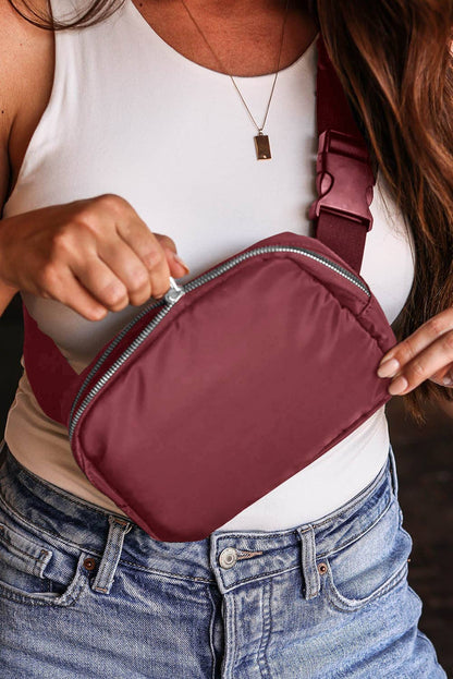 Waterproof Zipped Crossbody Chest Bag 20*5*14cm