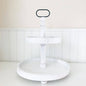 Foundations Decor Tiered Tray - Distressed White Round 15"