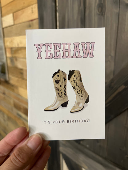 Cowgirl Themed Birthday Card