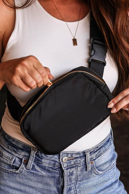 Waterproof Zipped Crossbody Chest Bag 20*5*14cm