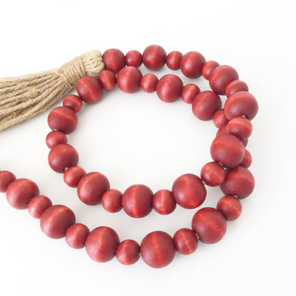 Wood Bead Garlands - Multiple color options alternate Lg/Sm