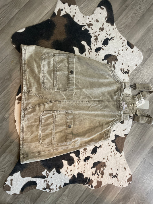 Olive Mineral Overall Dress/ Hazel & Grace