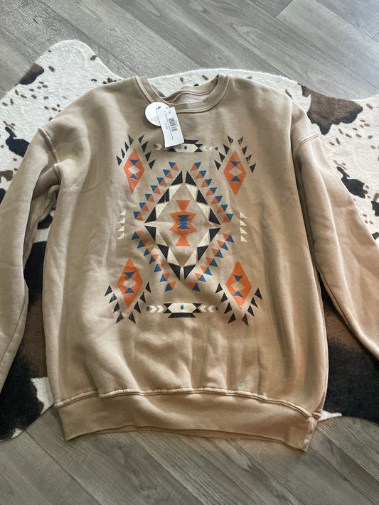 Brown Native Sweatshirt/ Hazel & Grace