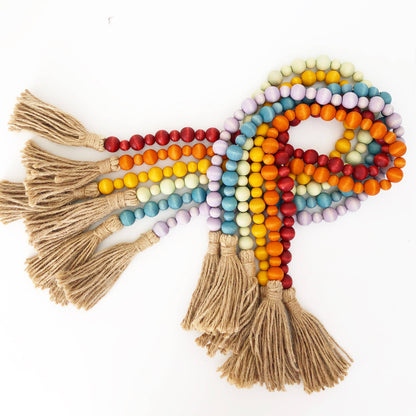 Wood Bead Garlands - Multiple color options alternate Lg/Sm