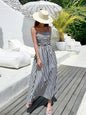 Striped Maxi Dress with Pockets Smocked Bodice