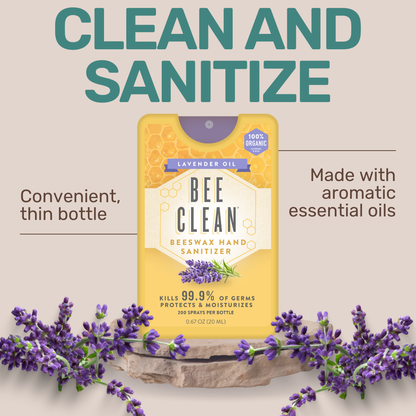 Bee Clean Organic Beeswax Hand Sanitizer - 12 pack