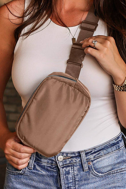 Waterproof Zipped Crossbody Chest Bag 20*5*14cm