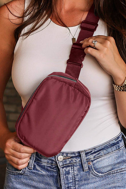 Waterproof Zipped Crossbody Chest Bag 20*5*14cm