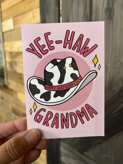 Cowgirl Themed Birthday Card