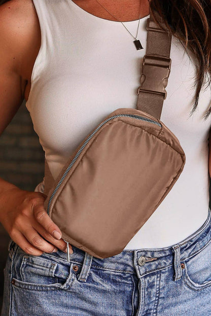 Waterproof Zipped Crossbody Chest Bag 20*5*14cm