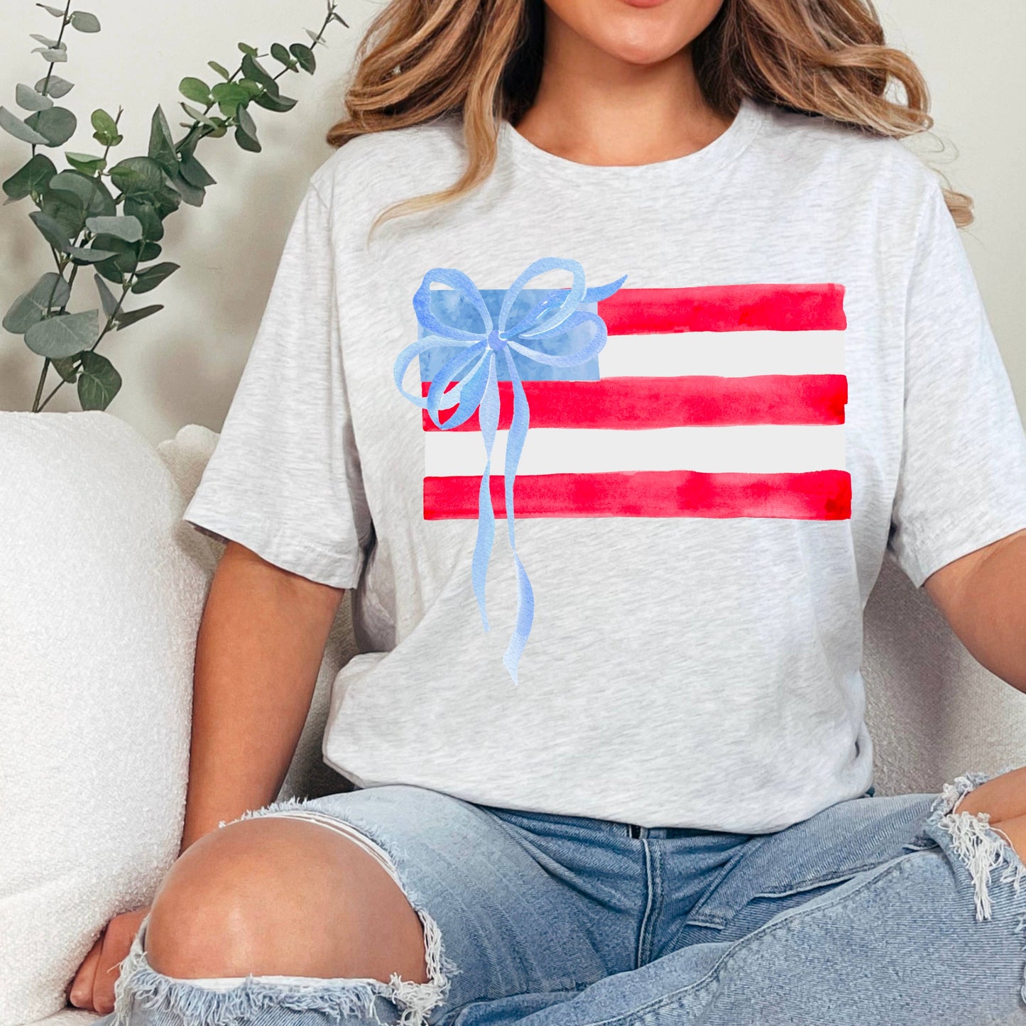 Coquette American Flag | July 4th Graphic Tee | Gildan