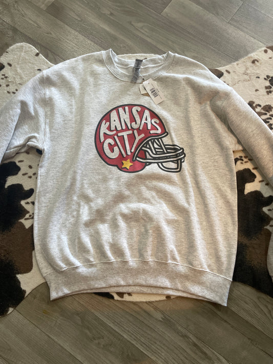 Kansas City Fb Helmet/ Hazel & Grace Sweatshirt