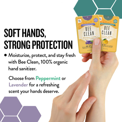 Bee Clean Organic Beeswax Hand Sanitizer - 12 pack