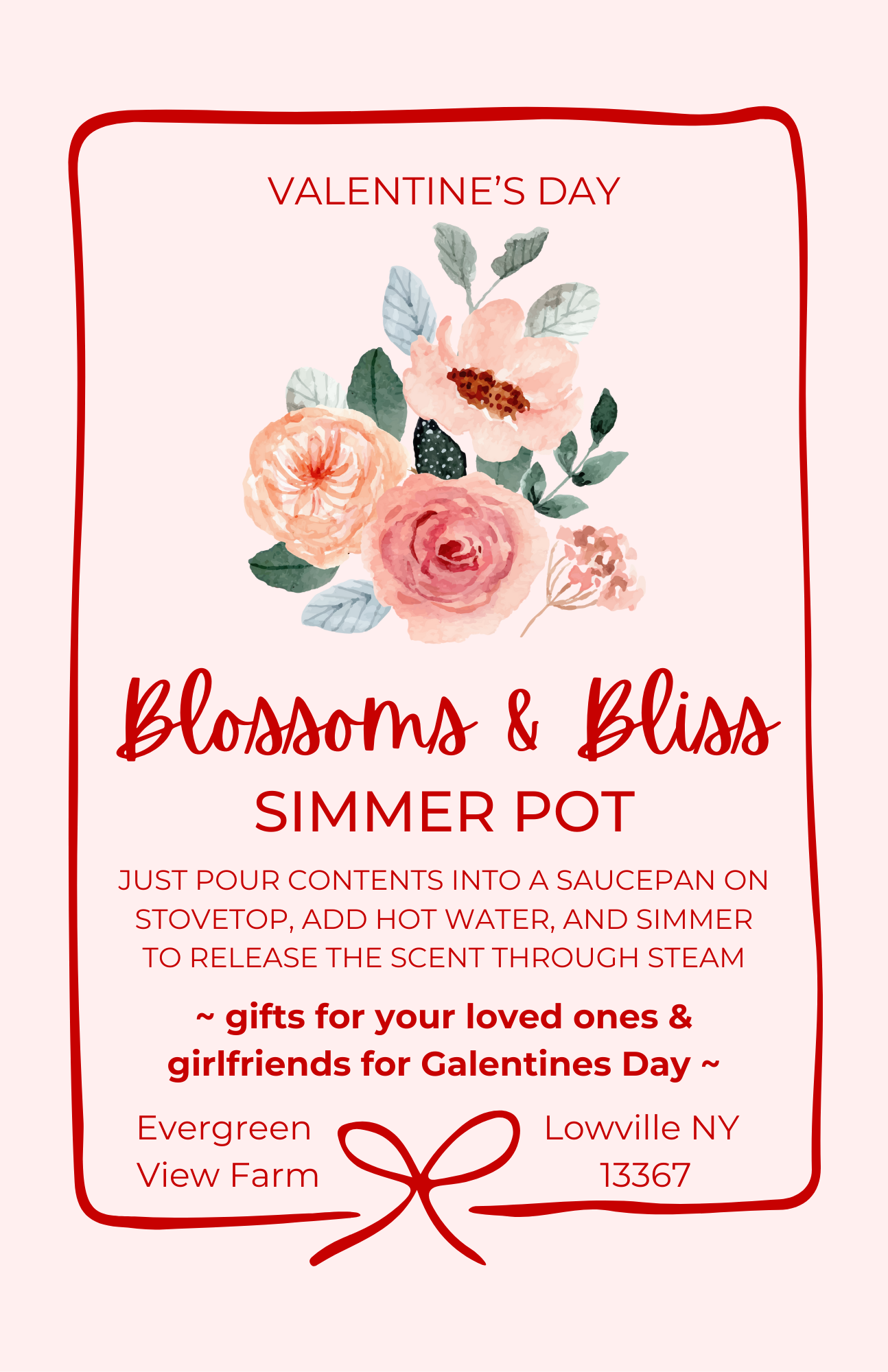 Simmer Pot Kit Valentine's Day Floral Botanic Spring Summer