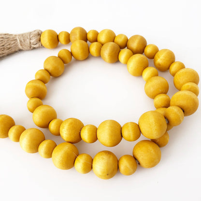 Wood Bead Garlands - Multiple color options alternate Lg/Sm