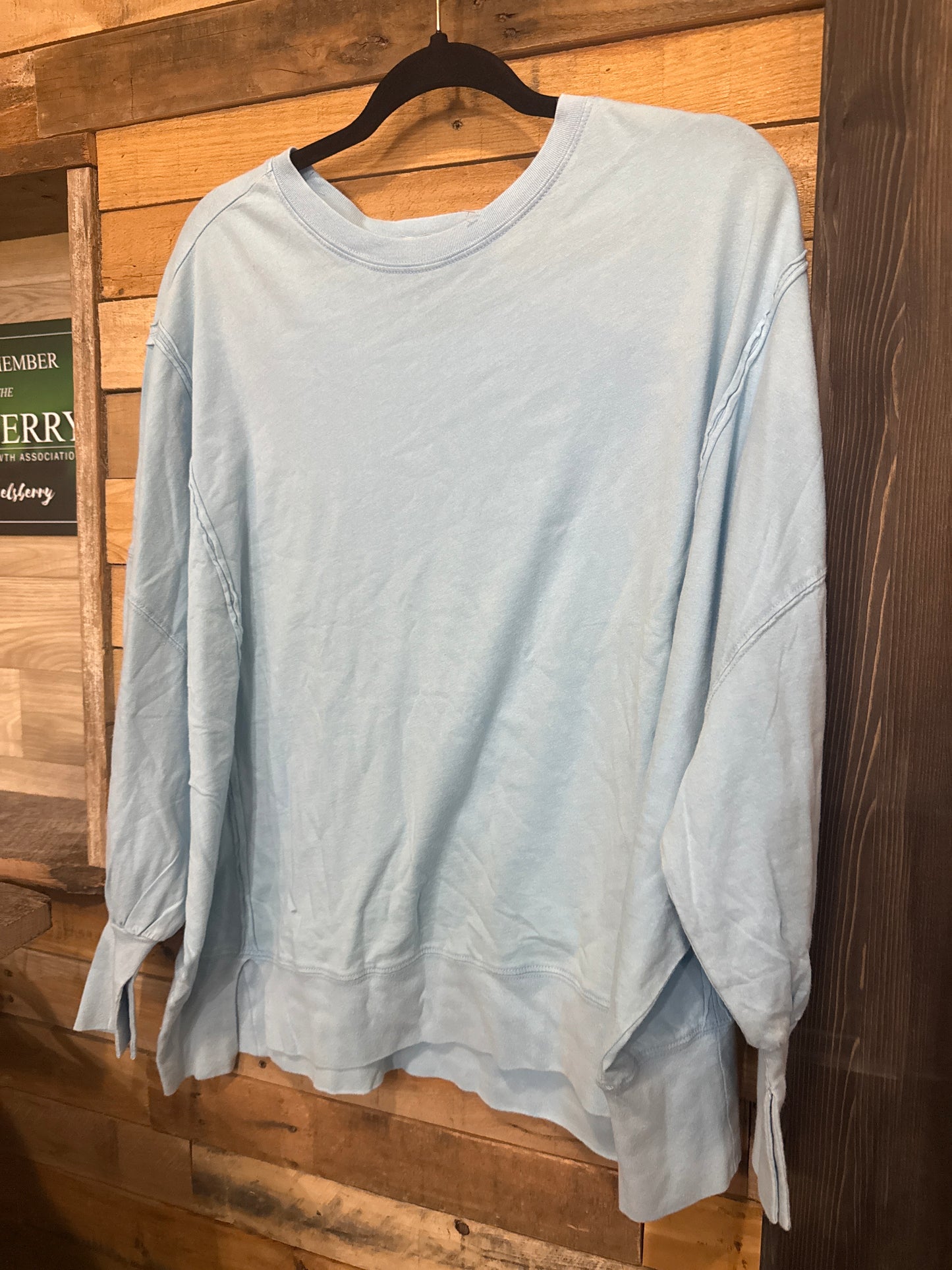 Oversized Long Sleeve Shirt | Blue | Hazel & Grace Boutique