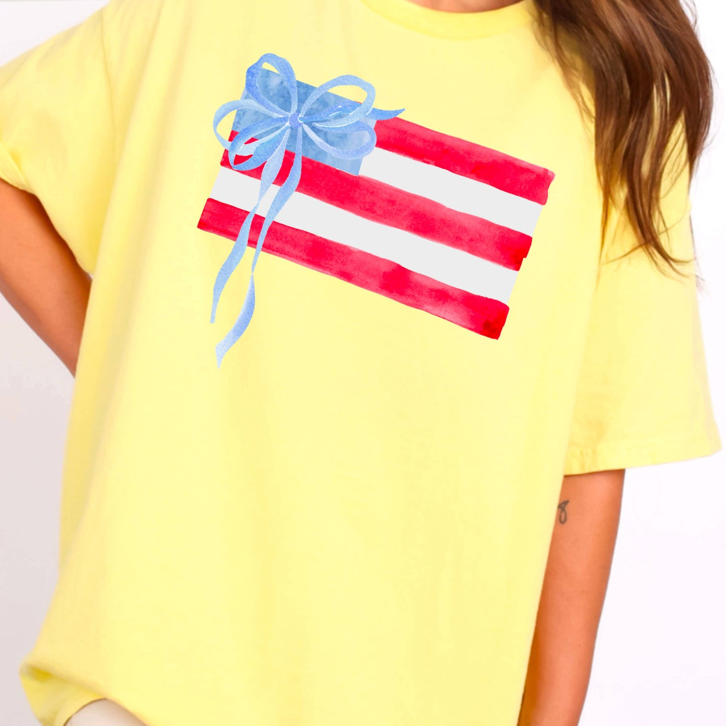 Coquette American Flag | July 4th Graphic Tee | Gildan