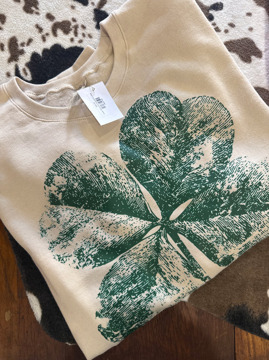Cream Shamrock Sweatshirt
