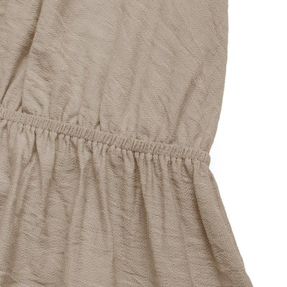 Khaki Sexy Sleeveless Low Cut Halter Tie Back Vacation Playsuit