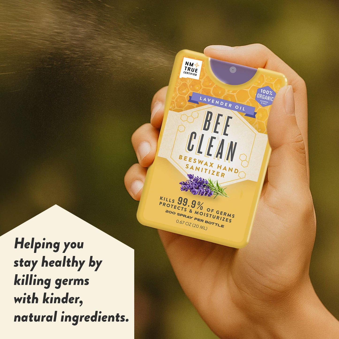 Bee Clean Organic Beeswax Hand Sanitizer - 12 pack