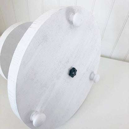 Foundations Decor Tiered Tray - Distressed White Round 15"