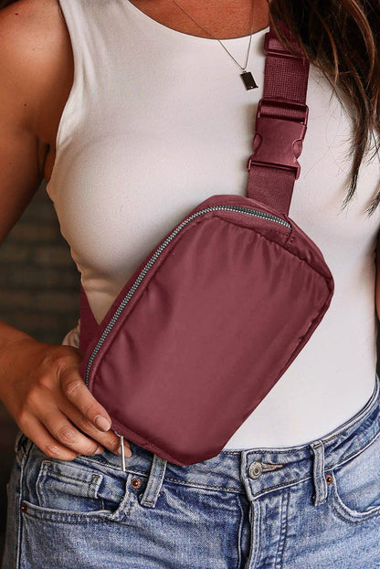 Waterproof Zipped Crossbody Chest Bag 20*5*14cm