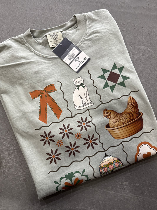 Vintage Chicken Tshirt | Green | Savvy Jo