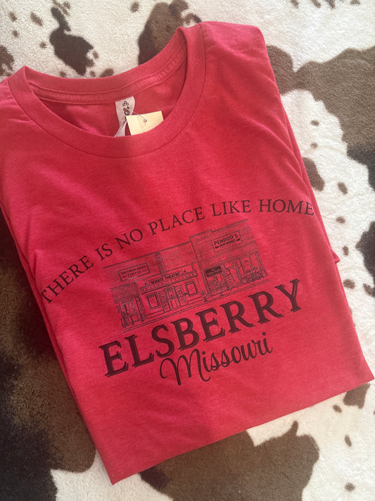 There's Is No Place Like Home Elsberry Missouri T-shirt | Red