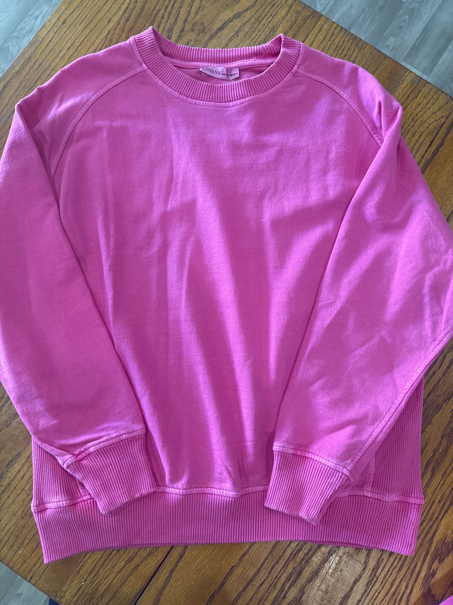 Curvy Vintage French Terry Pullover | Pink | Muddy Creek