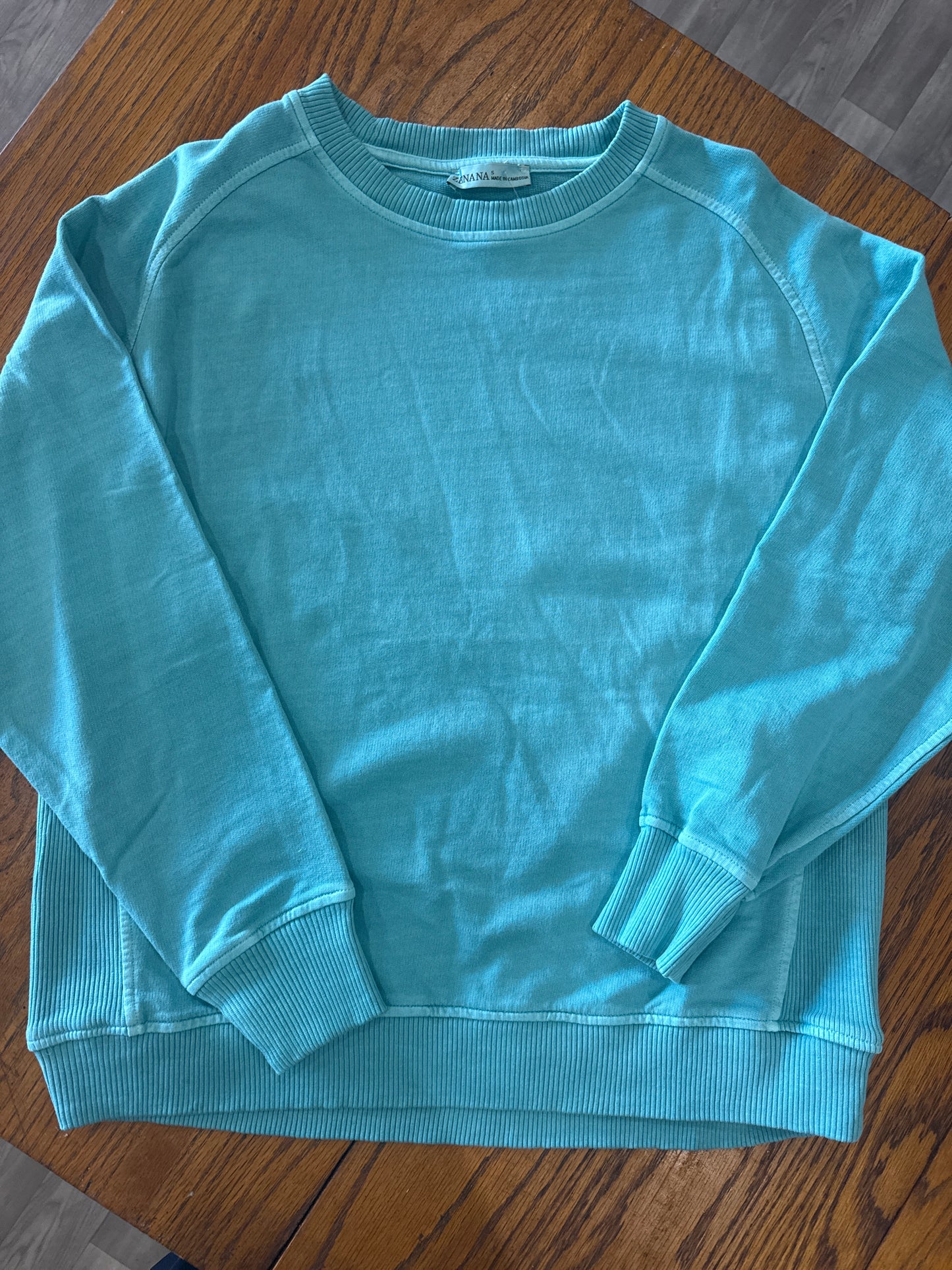 Curvy Vintage French Terry Pullover | Turquoise | Muddy Creek