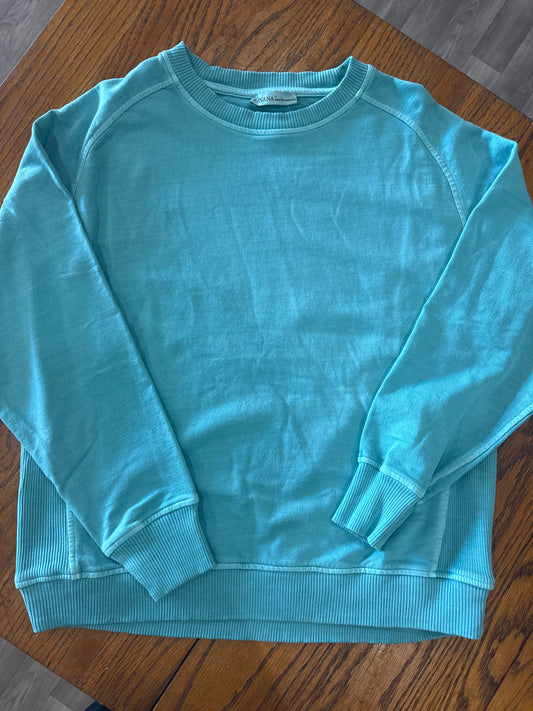 Curvy Vintage French Terry Pullover | Turquoise | Muddy Creek