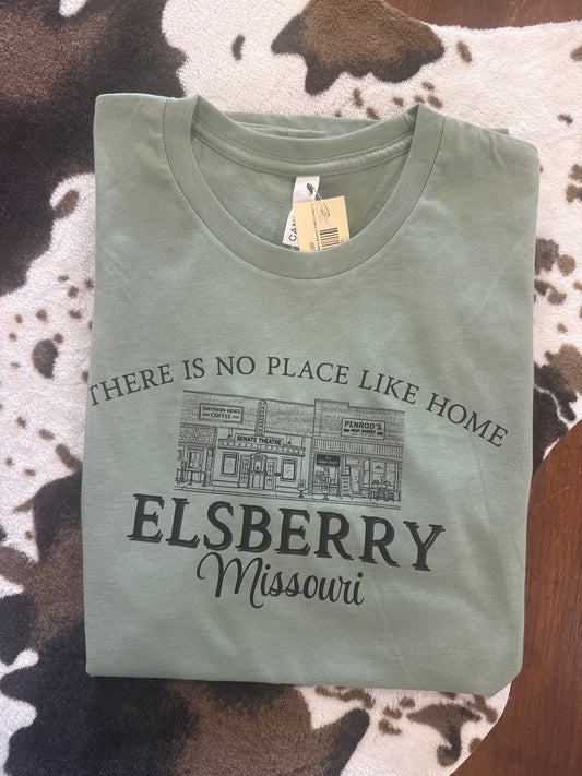 There's Is No Place Like Home Elsberry Missouri T-shirt | Green