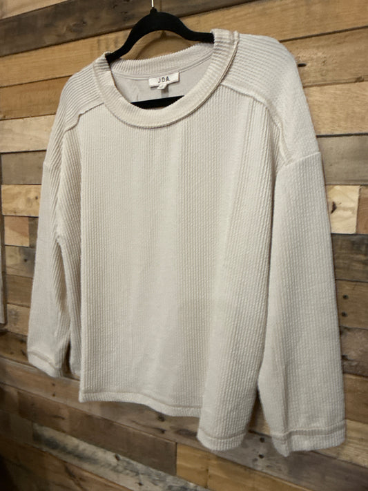 Crew Neck Long Sleeve | Cream | Hazel & Grace Boutique