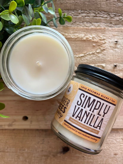 Simply Vanilla Coco Beeswax Blend Candles | 7 oz