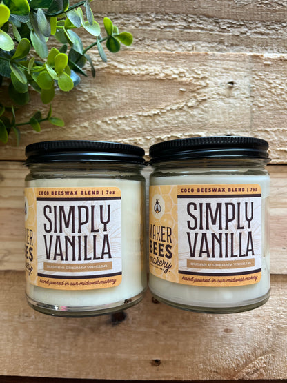 Simply Vanilla Coco Beeswax Blend Candles | 7 oz