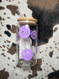 Purple Smiley Glass Cup | Leigh Rose Design Co