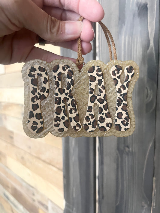 Car Freshie: Pray & Leopard Print | Scent: Pink Sands